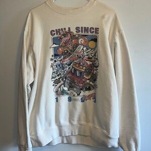 Urban Outfitters Cream Crew Neck Hoodie